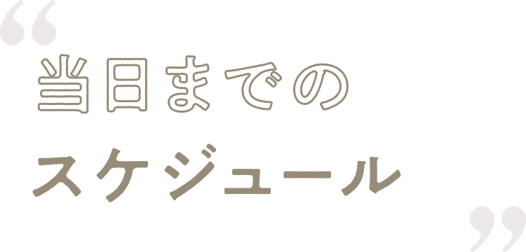 当日までのスケジュール